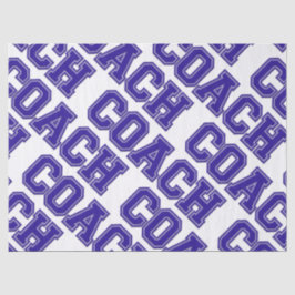 School Colors COACH Varsity Letters-Blue-White Tissuepapier