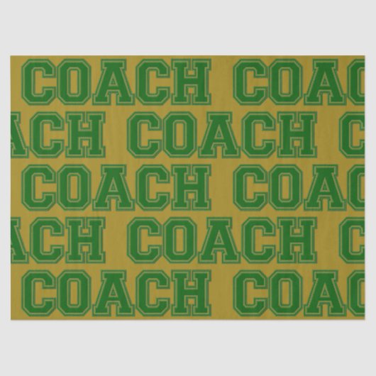 School Colors COACH Varsity Letters-Green-Gold Tissuepapier (Voorkant)