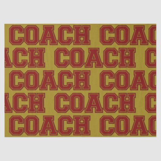 School Colors COACH Varsity Letters-Maroon-Gold Tissuepapier (Voorkant)