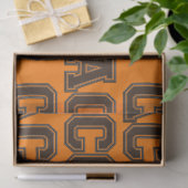 School Colors COACH Varsity Letters-Oranje-Brown Tissuepapier (Geschenk)