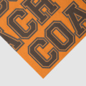 School Colors COACH Varsity Letters-Oranje-Brown Tissuepapier (Detail)