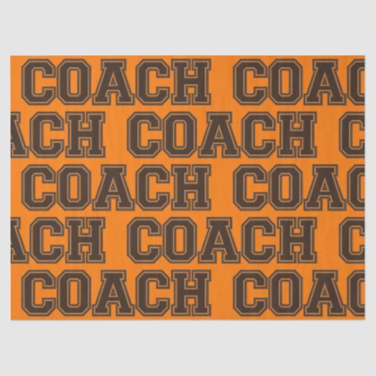 School Colors COACH Varsity Letters-Oranje-Brown Tissuepapier (Voorkant)