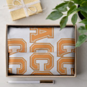 School Colors COACH Varsity Letters-Oranje-White Tissuepapier (Geschenk)