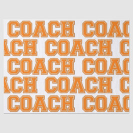 School Colors COACH Varsity Letters-Oranje-White Tissuepapier