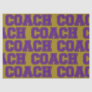 School Colors COACH Varsity Letters-Paars-Gold Tissuepapier