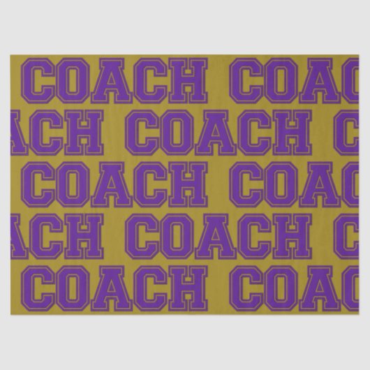 School Colors COACH Varsity Letters-Paars-Gold Tissuepapier (Voorkant)