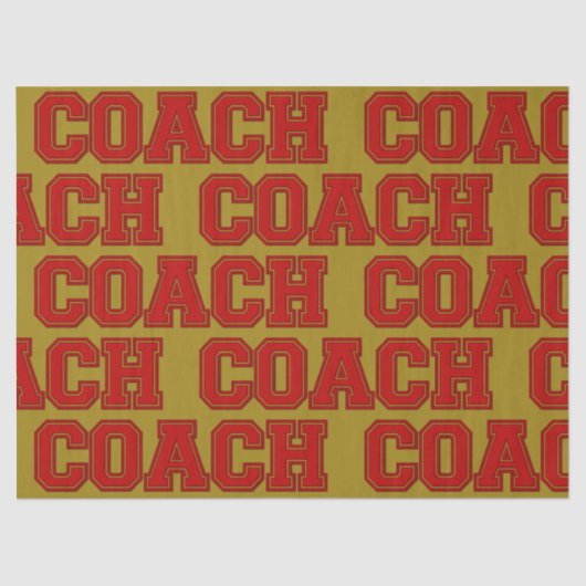 School Colors COACH Varsity Letters-Red en Gold Tissuepapier (Voorkant)