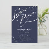 School Colors Fancy Script Prom Invitation Kaart (Staand voorkant)