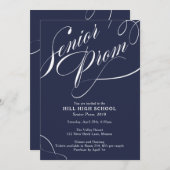 School Colors Fancy Script Prom Invitation Kaart (Voorkant / Achterkant)