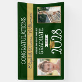 School Colors Green en Gold Afstuderen Spandoek (Verticaal)