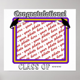 School Colors Paars en Gold Afstuderen Lijst Poster