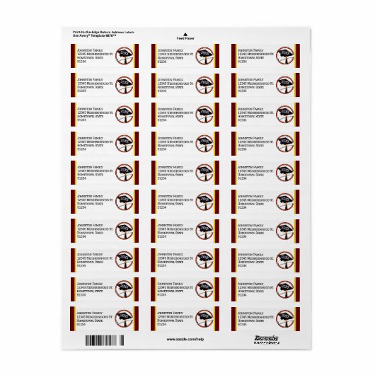 School Colors Red en Gold Afstuderen Etiket (Full Sheet)