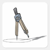 School Compass Square Sticker (Voorkant)