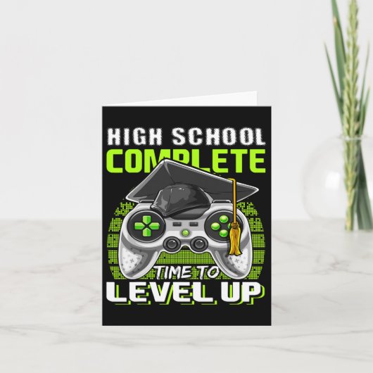 School Compleet Videogame Senior Afstuderen Gift Kaart (Voorkant)