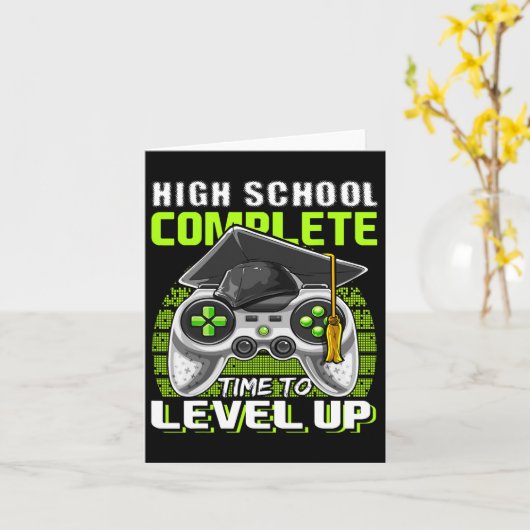 School Compleet Videogame Senior Afstuderen Gift Kaart (Gele Bloem)