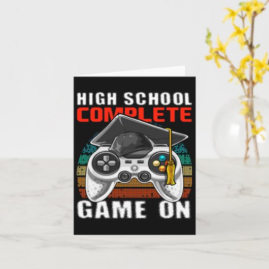 School Compleet Videogame Senior Afstuderen Gift Kaart (Gele Bloem)