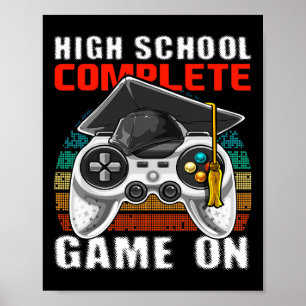 School Compleet Videogame Senior Afstuderen Gift Poster
