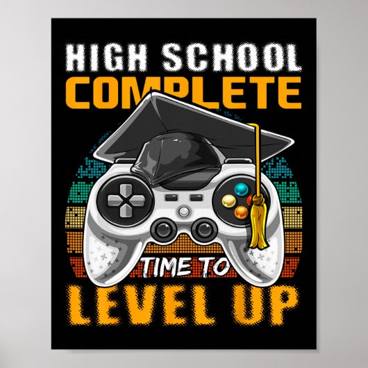 School Compleet Videogame Senior Afstuderen Gift Poster (Voorkant)