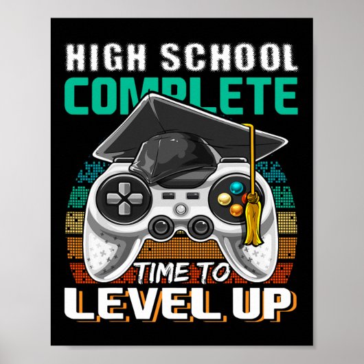School Compleet Videogame Senior Afstuderen Gift Poster (Voorkant)