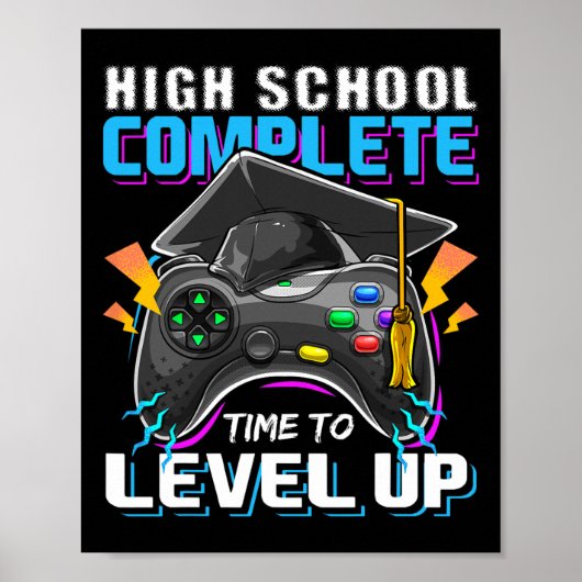 School Compleet Videogame Senior Afstuderen Gift Poster (Voorkant)