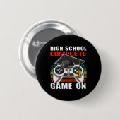 School Compleet Videogame Senior Afstuderen Gift Ronde Button 5,7 Cm (Voorkant /achterkant)
