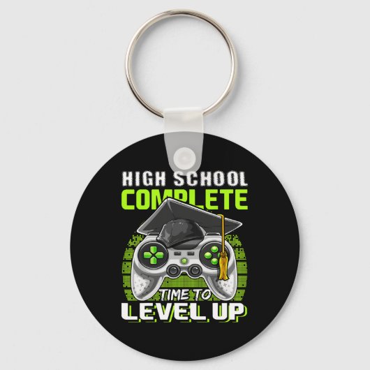 School Compleet Videogame Senior Afstuderen Gift Sleutelhanger (Voorkant)