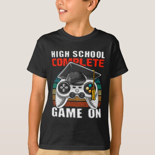 School Compleet Videogame Senior Afstuderen Gift T-shirt (Voorkant)