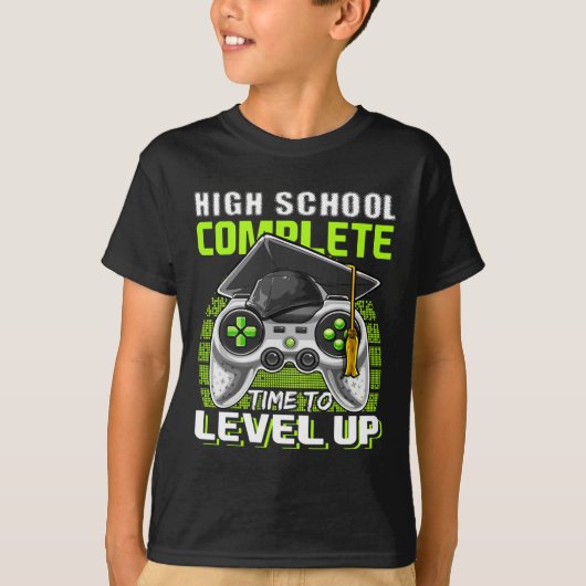 School Compleet Videogame Senior Afstuderen Gift T-shirt (Voorkant)