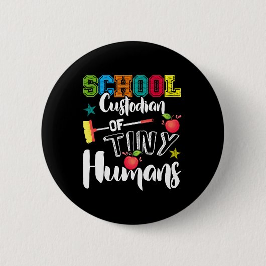 School Conciërge Van Kleine Mensen - Terug Naar Sc Ronde Button 5,7 Cm (Voorkant)