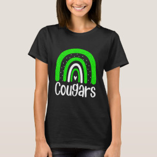 School Cougars Mascot Rainbow Cougar Sports Spirit T-shirt