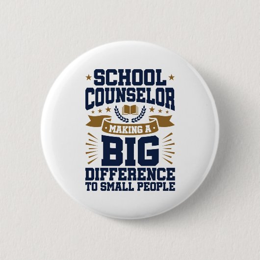 School Counsel maakt groot verschil kleine mensen Ronde Button 5,7 Cm (Voorkant)