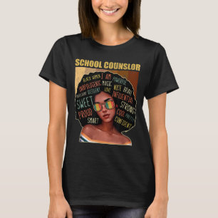 School Counselor Afro African American Black Histo T-shirt