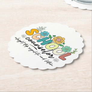 School Counselor Alright Stop Reguleren en luister Kartonnen Onderzetters