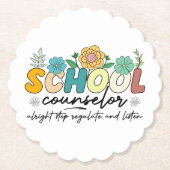 School Counselor Alright Stop Reguleren en luister Kartonnen Onderzetters (Voorkant)