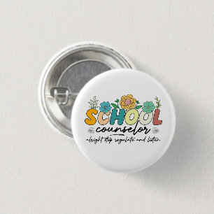 School Counselor Alright Stop Reguleren en luister Ronde Button 3,2 Cm