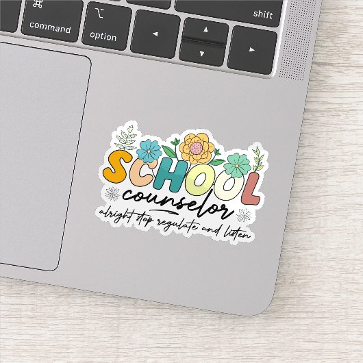 School Counselor Alright Stop Reguleren en luister Sticker (Detail)