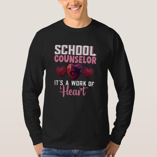 School Counselor Appreciation Valentine's Day Scho T-shirt (Voorkant)