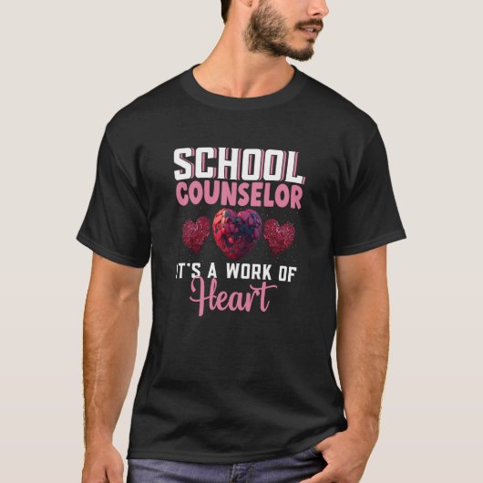 School Counselor Appreciation Valentine's Day Scho T-shirt (Voorkant)