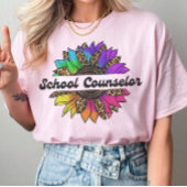 School Counselor Beroep Regenboog Zonnebloem T-shirt