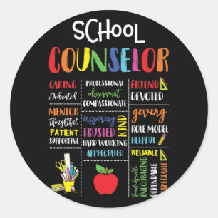 School Counselor Caring Dedicated Friend Devote Ronde Sticker