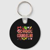 School Counselor Christmas Candy Canes Lover Funny Sleutelhanger (Voorkant)
