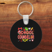 School Counselor Christmas Candy Canes Lover Funny Sleutelhanger (Voorkant)