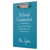 School Counselor Custom Modern Calming Diep Blauwg Klembord (Links)