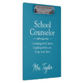 School Counselor Custom Modern Calming Diep Blauwg Klembord (Rechts)