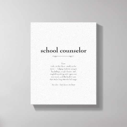 School Counselor Definitie Waardering Gift Canvas Afdruk (Voorkant)