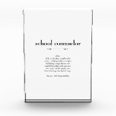 School Counselor Definitie Waardering Gift Fotoblokken (Voorkant)