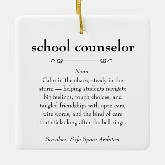 School Counselor Definitie Waardering Gift Keramisch Ornament (Voorkant)