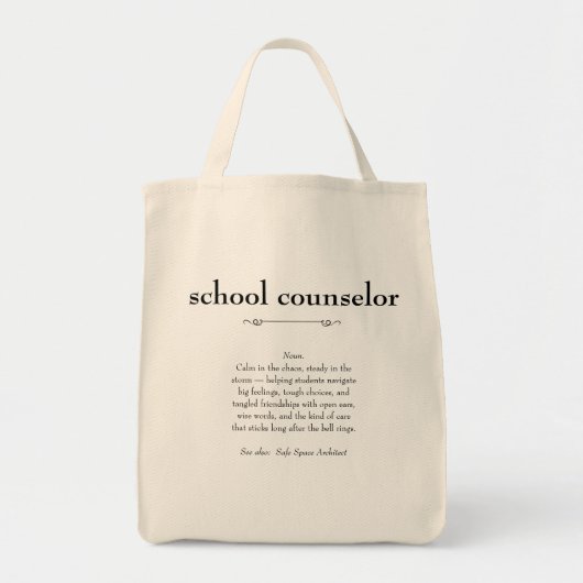 School Counselor Definitie Waardering Gift Tote Bag (Voorkant)