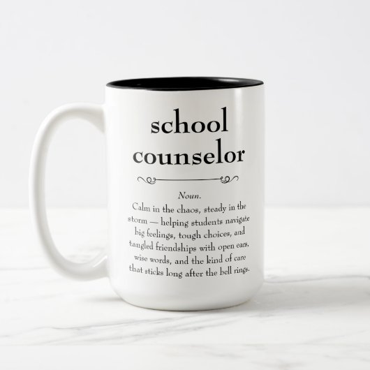 School Counselor Definitie Waardering Gift Tweekleurige Koffiemok (Links)