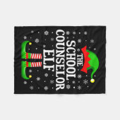 School Counselor Elf Funny Christmas Family Matchi Fleece Deken (Voorkant (Horizontaal))